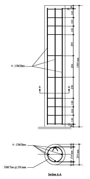 Figure 42: Column reinforcement details.