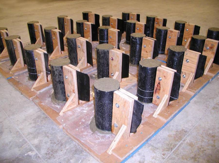 Figure 35: Fabric-formed cylinders after casting.